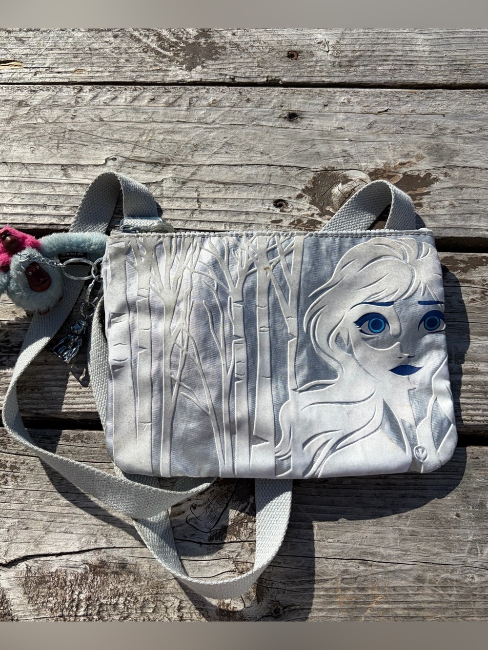 Kipling x Disney Frozen 2 Raina Crossbody Bag Elsa metal monkey charm